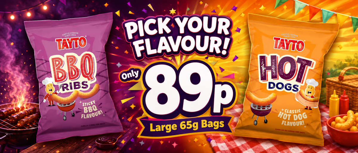 Tayto Corn Snacks 65g – Special 89p Deal