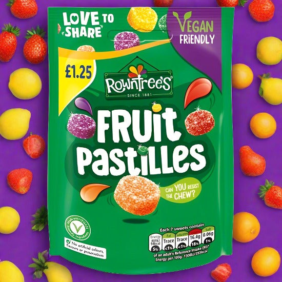 Rowntree's Fruit Pastilles Vegan Friendly Sweets Sharing Bag 120g Β£1.25