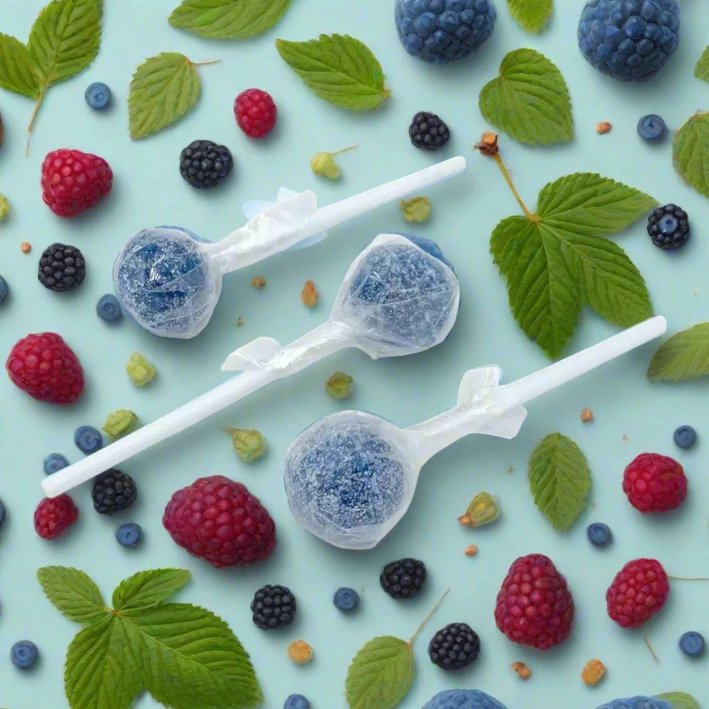Vidal Lotta Lollies Blue Raspberry Lollipop Single