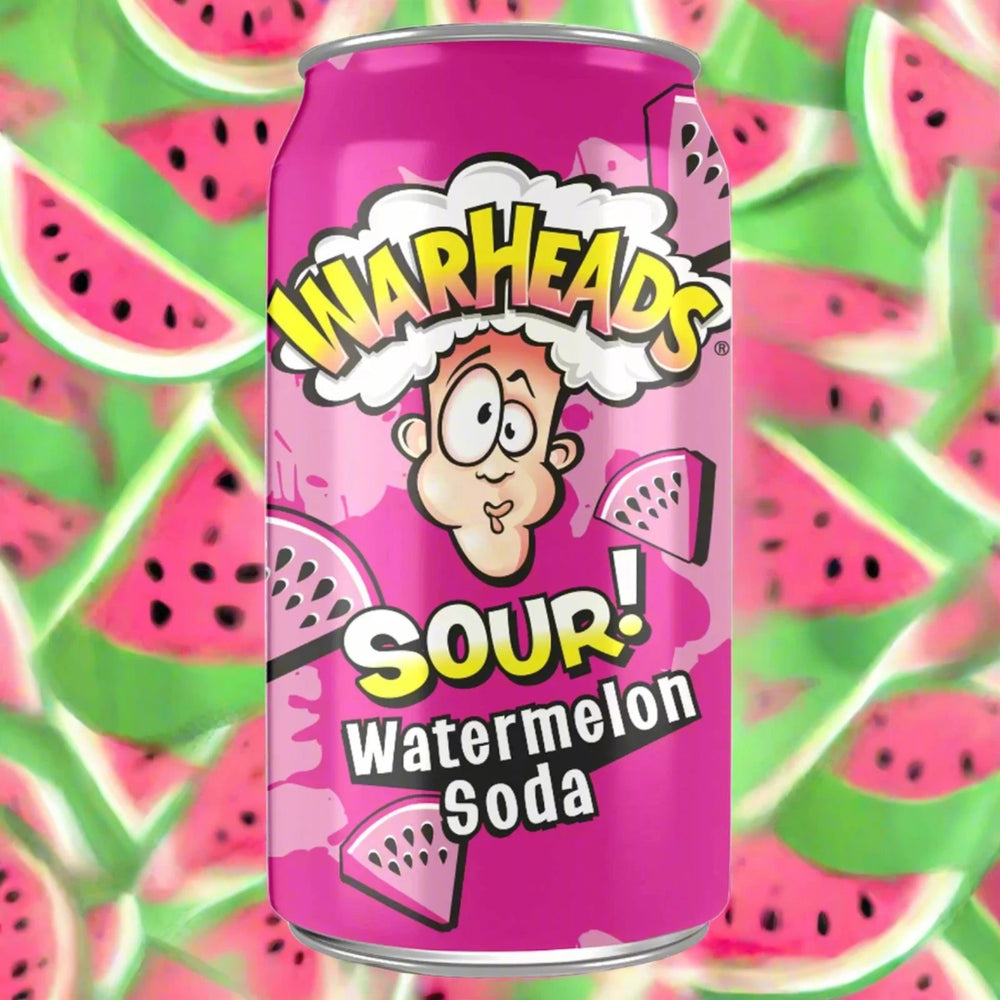Warheads Sour Watermelon Soda Cans 355ml