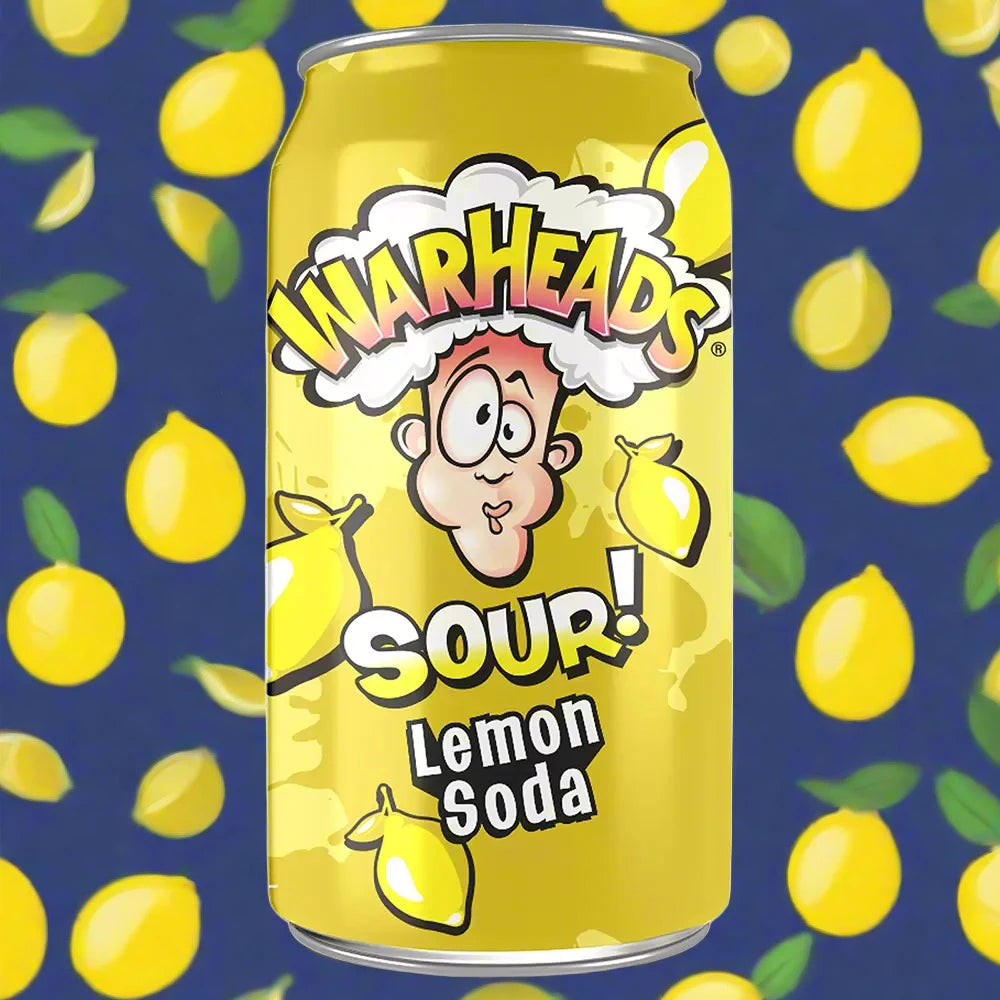 Warheads Sour Lemon Soda Cans 355ml