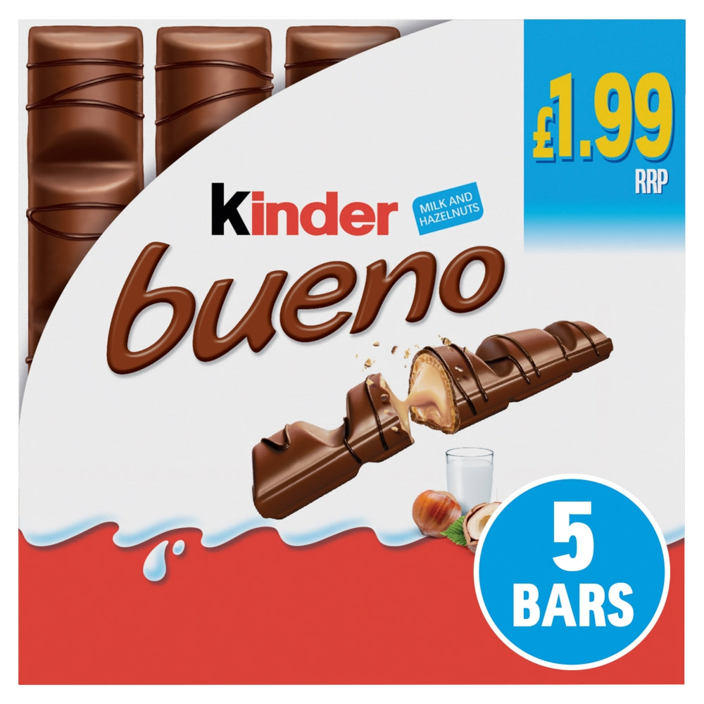 Kinder Bueno Milk & Hazelnuts 5 Pack Multipack 107.5g Β£1.99 PMP