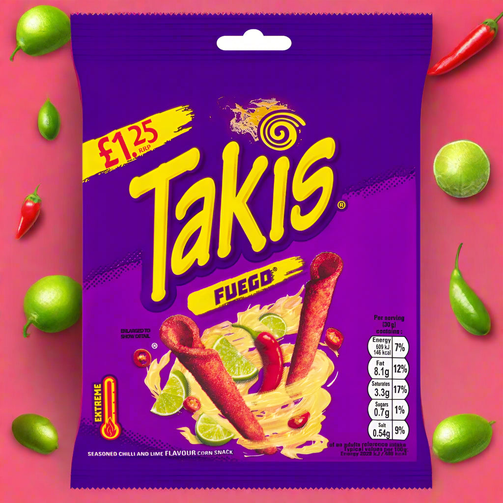 Takis Fuego Extreme Chilli & Lime snack 55g