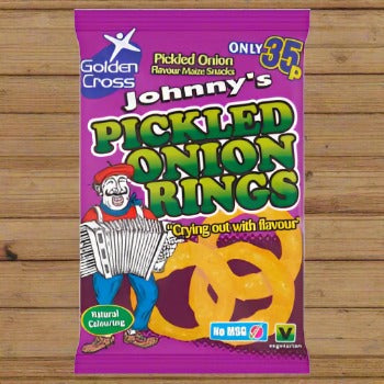 Johnnys Pickled Onion Rings 22g 35p Single Bag