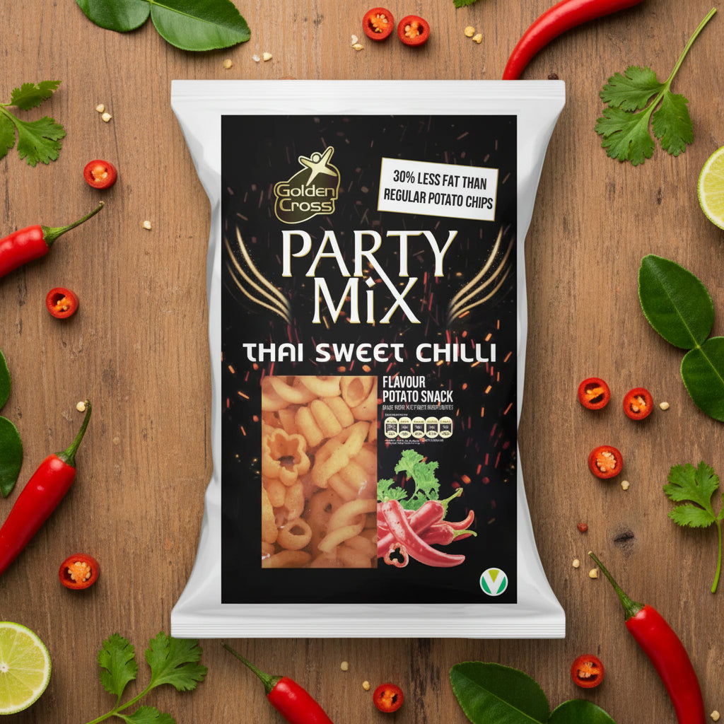 Bring a little excitement to snack time with this tasty Thai-inspired party mix! Packed with crunchy bites and a delicious sweet chilli flavour, it delivers the perfect balance of gentle heat, sweetness and savoury seasoning in every handful.
Ideal for sharing with friends, adding to party bowls, movie nights or simply enjoying when you fancy something a little different. A fun and flavour-packed snack that’s sure to keep you coming back for more!