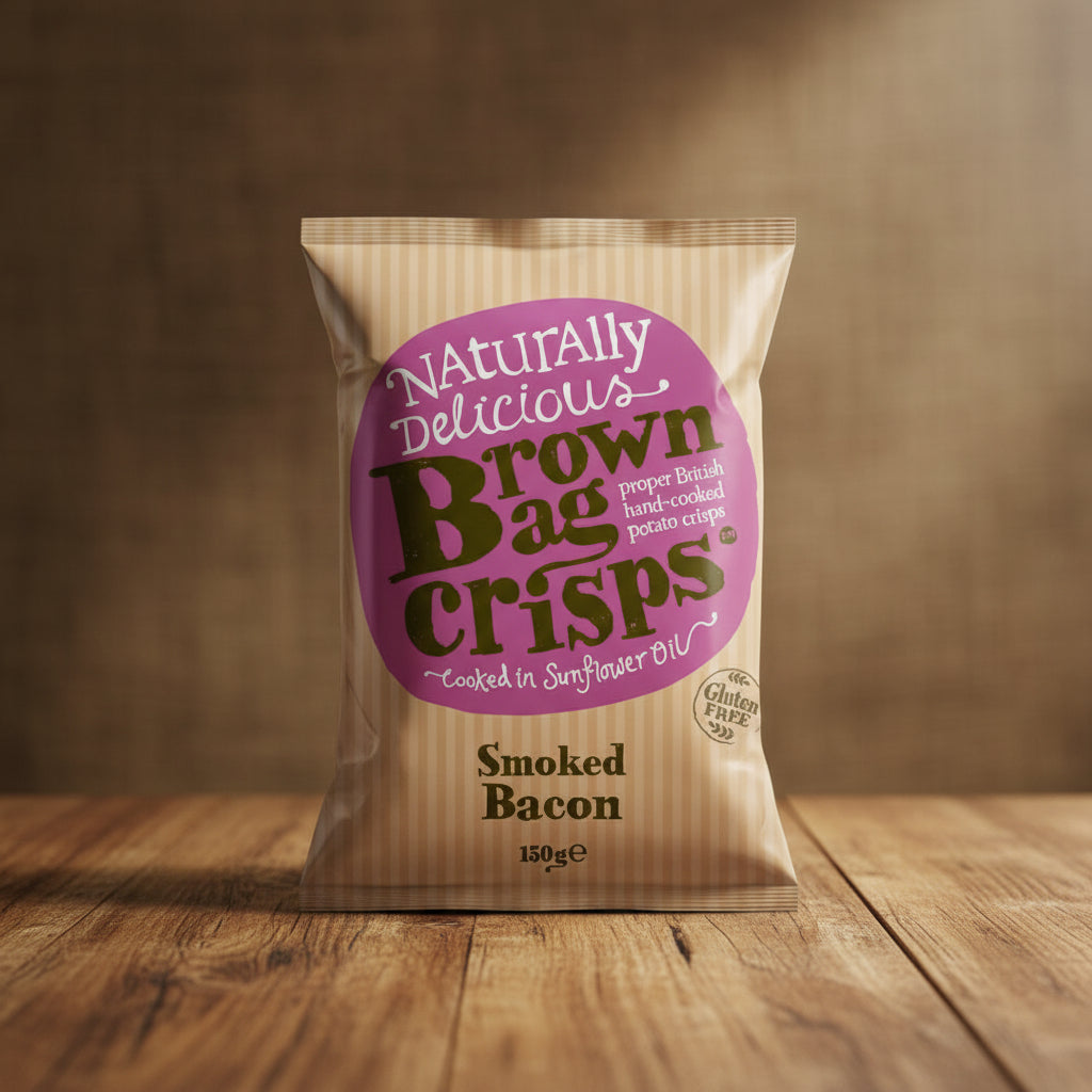 Brown Bag Crisps Smoked Bacon Flavour Crisps 150g