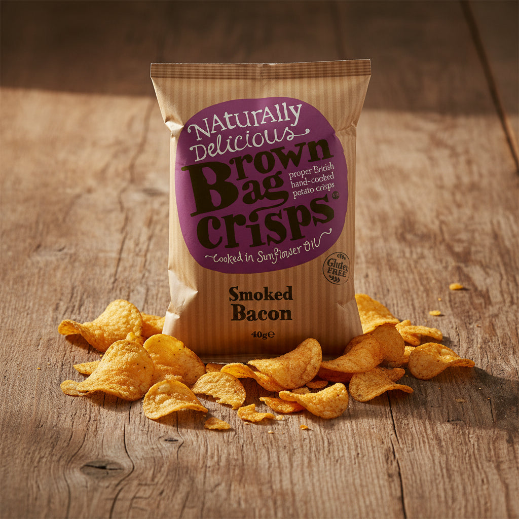 Brown Bag Crisps Smoked Bacon Flavour Crisps 40g