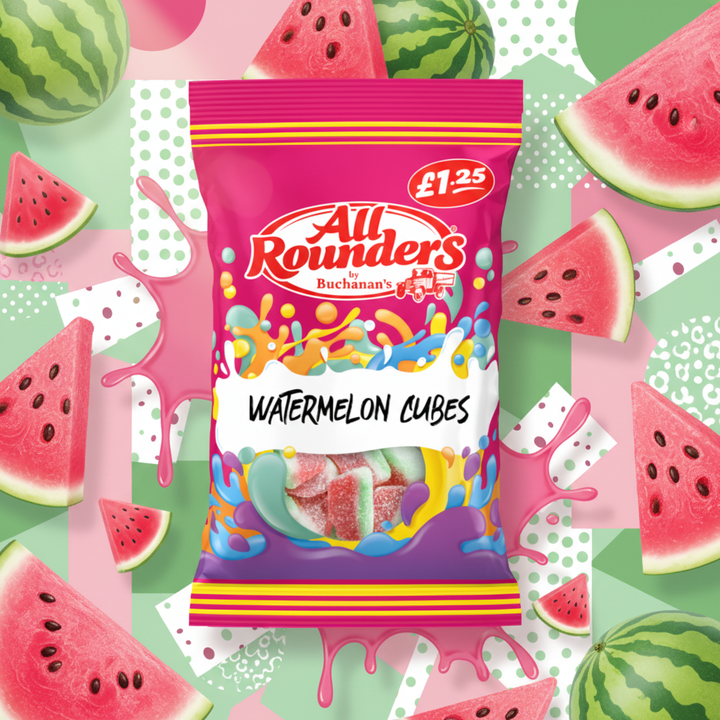 Buchanan’s All Rounders Watermelon Cubes 110g
