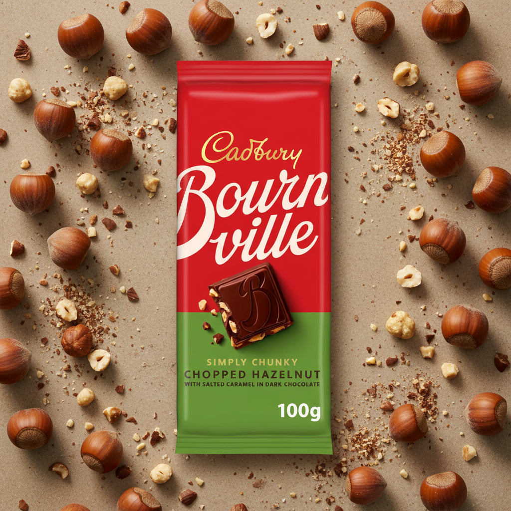 Cadbury Bournville Chopped Hazelnut Dark Chocolate Bar 100g BBE 05/04/26