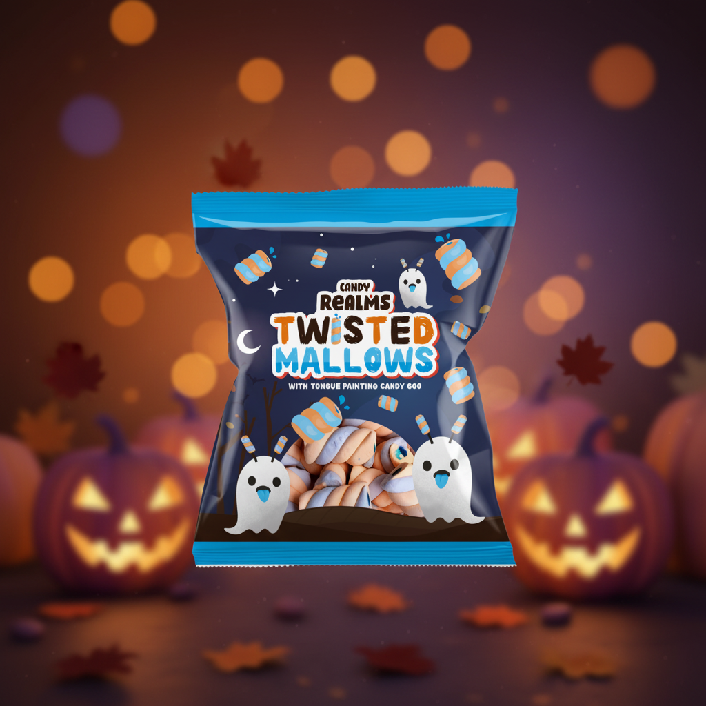 Candy Realms Twisted Mallows With Tongue Painting Gooey Centre Bag 90g