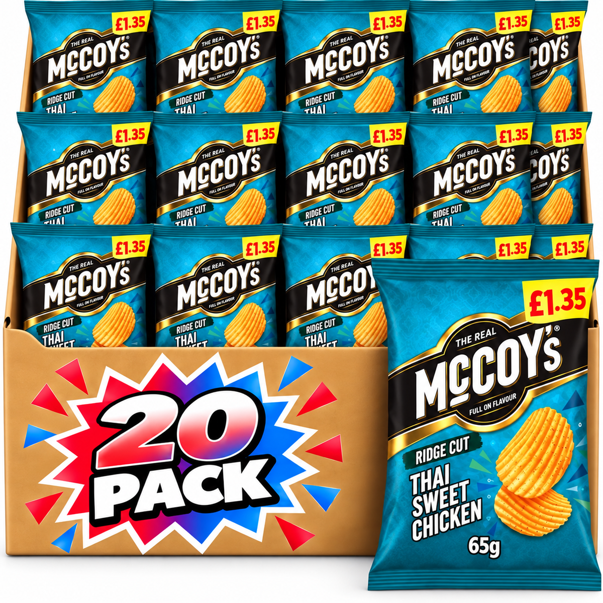 McCoy's Thai Sweet Chicken Sharing Crisps 65g £1.35 20 Pack