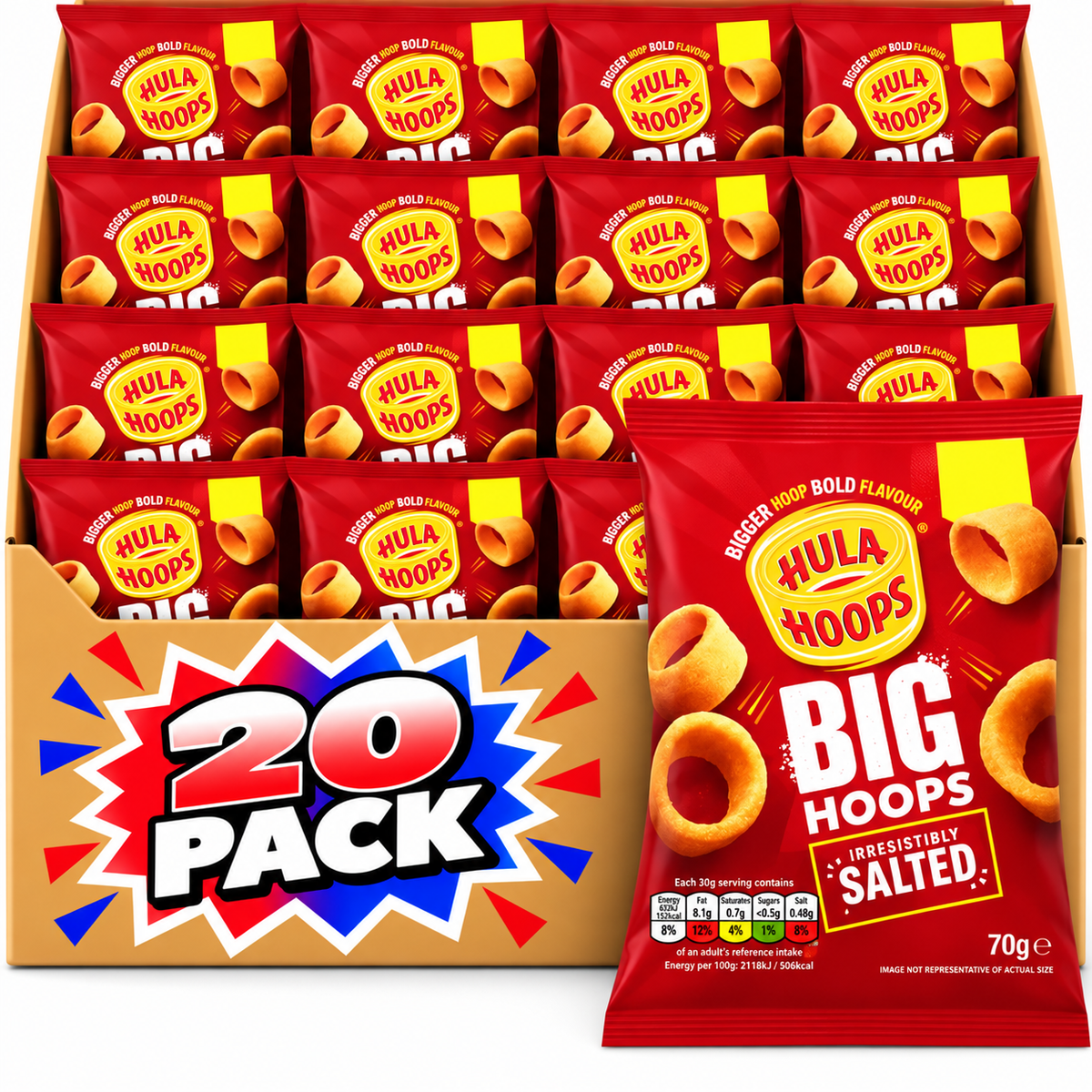 Hula Hoops Big Hoops Original Crisps 70g – 20 Pack
