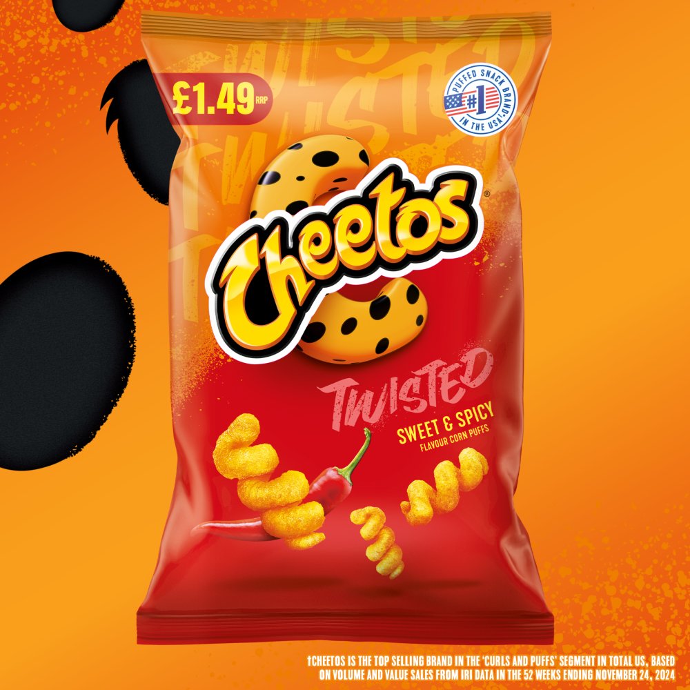 Cheetos Twisted Sweet & Spicy Sharing Crisps 85g PMP £1.49