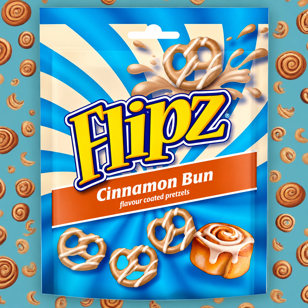 Flipz Cinnamon Bun Flavour Coated Pretzel Snacks £1.65 PMP, 80g