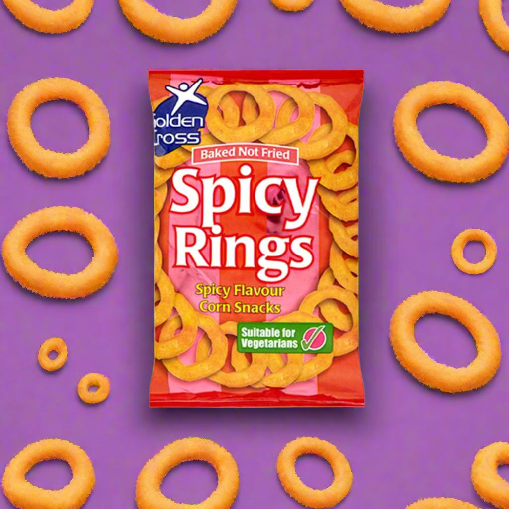 Golden Cross Spicy Rings Spicy Flavour Corn Snacks 150g