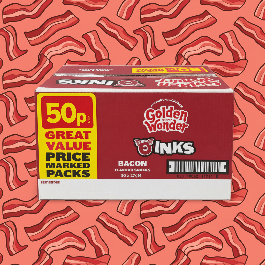 Golden Wonder Awesome Oinks Bacon Flavour Corn Snacks 27g 30 Pack