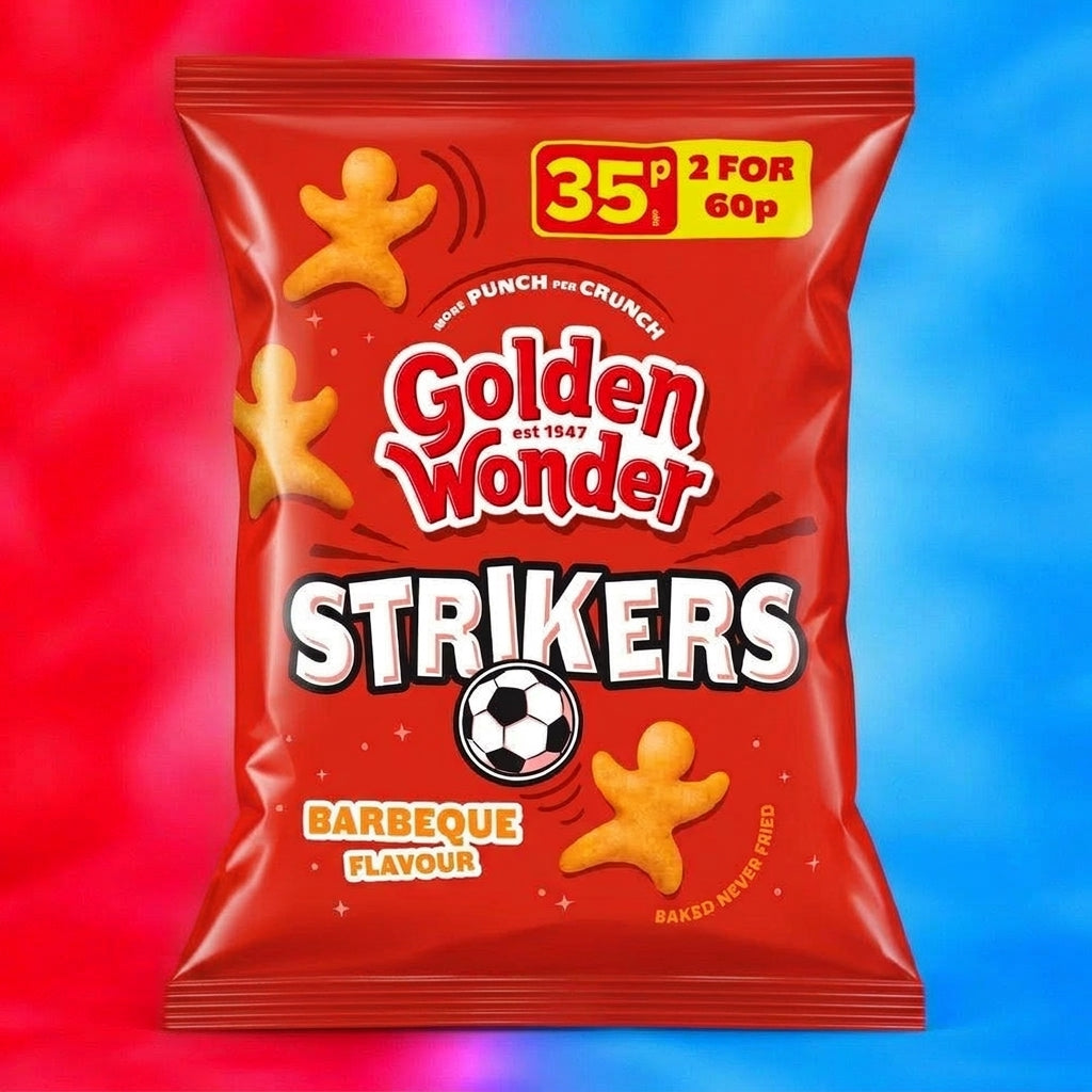 Golden Wonder Barbecue Strikers BBQ Flavour Snacks 22g Single Packet