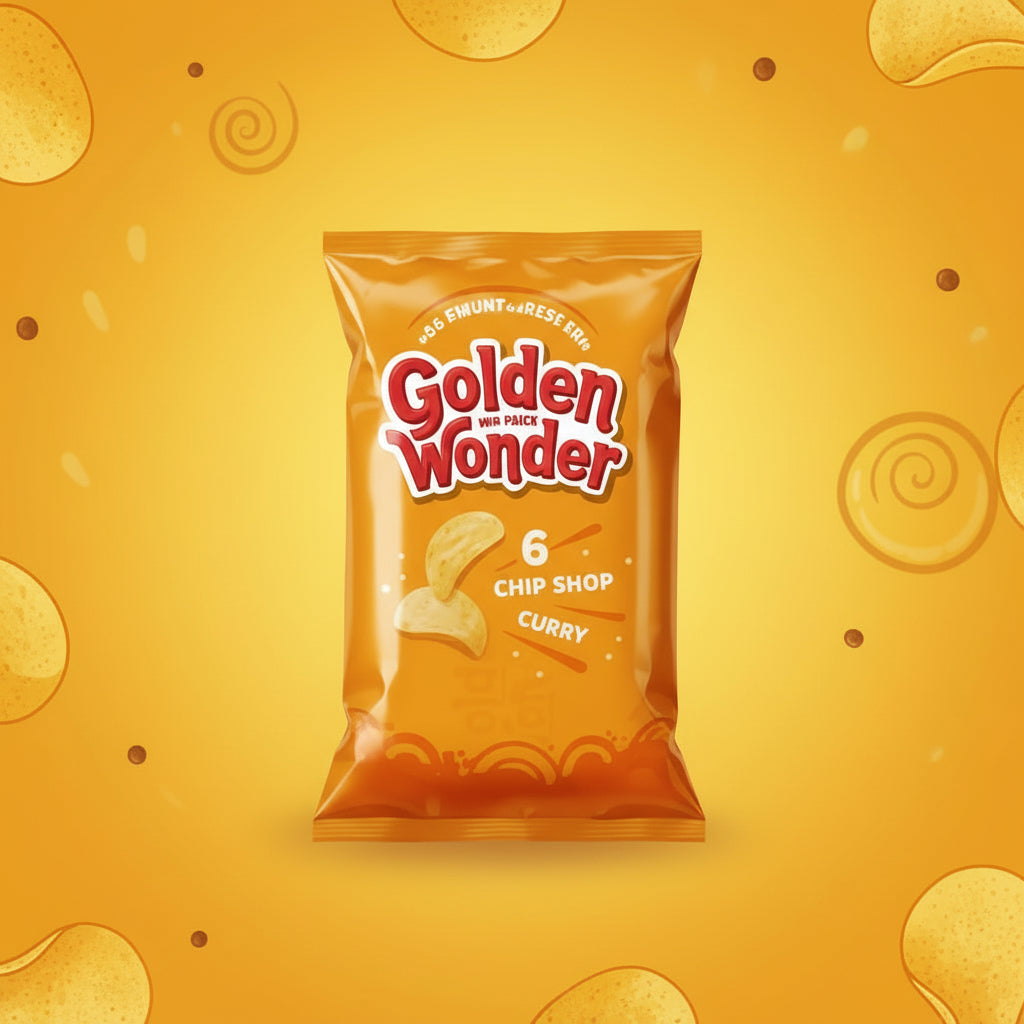 Golden Wonder Chip Shop Curry Crisps 6 x 25g Multipack – Classic Favourite