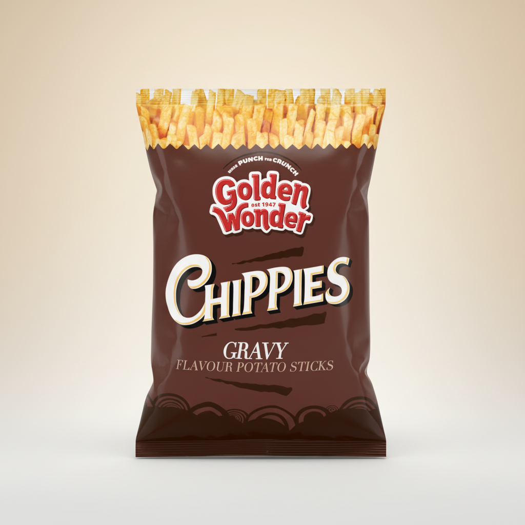 Golden Wonder Chippies Gravy Crisps 100g – Classic Chip Shop Flavour Potato Crisps