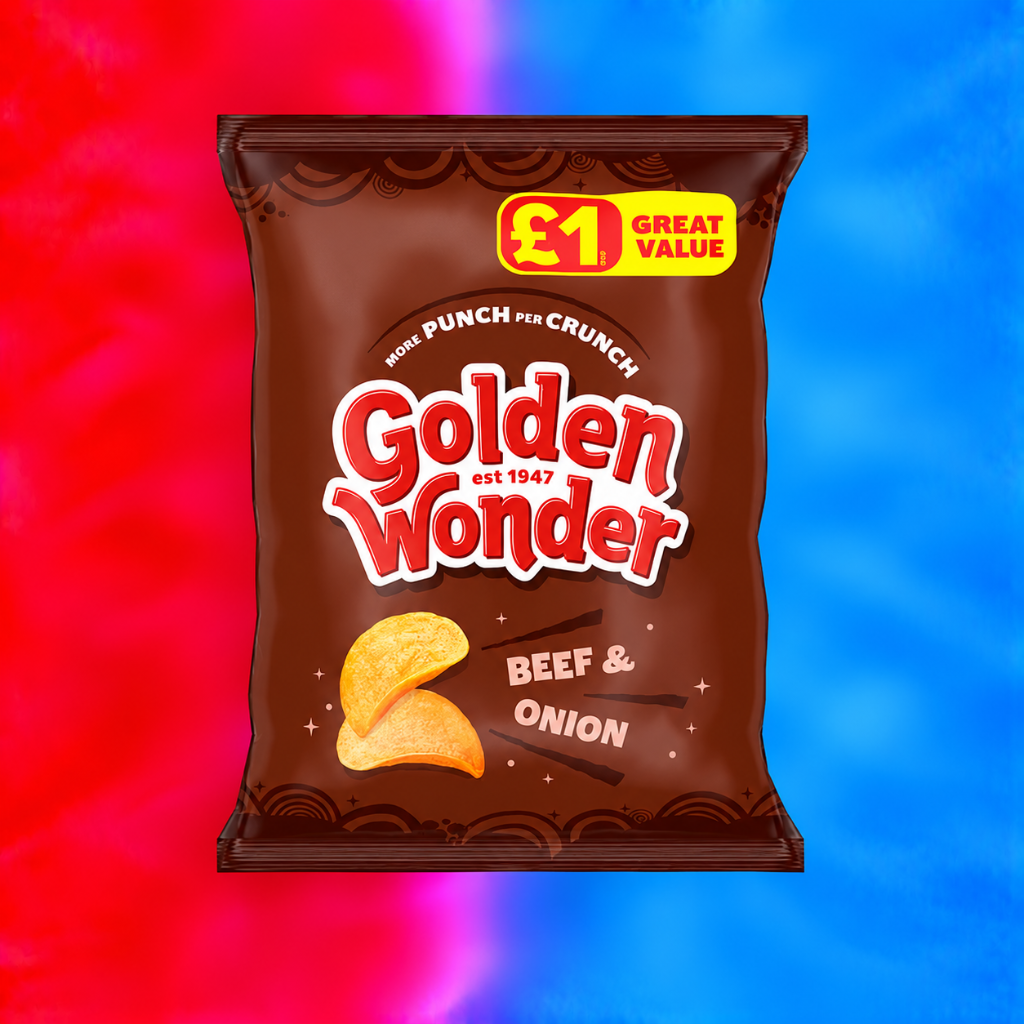 Golden Wonder Fully Flavoured Beef And Onion Flavour Crisps 57g £1 PMP