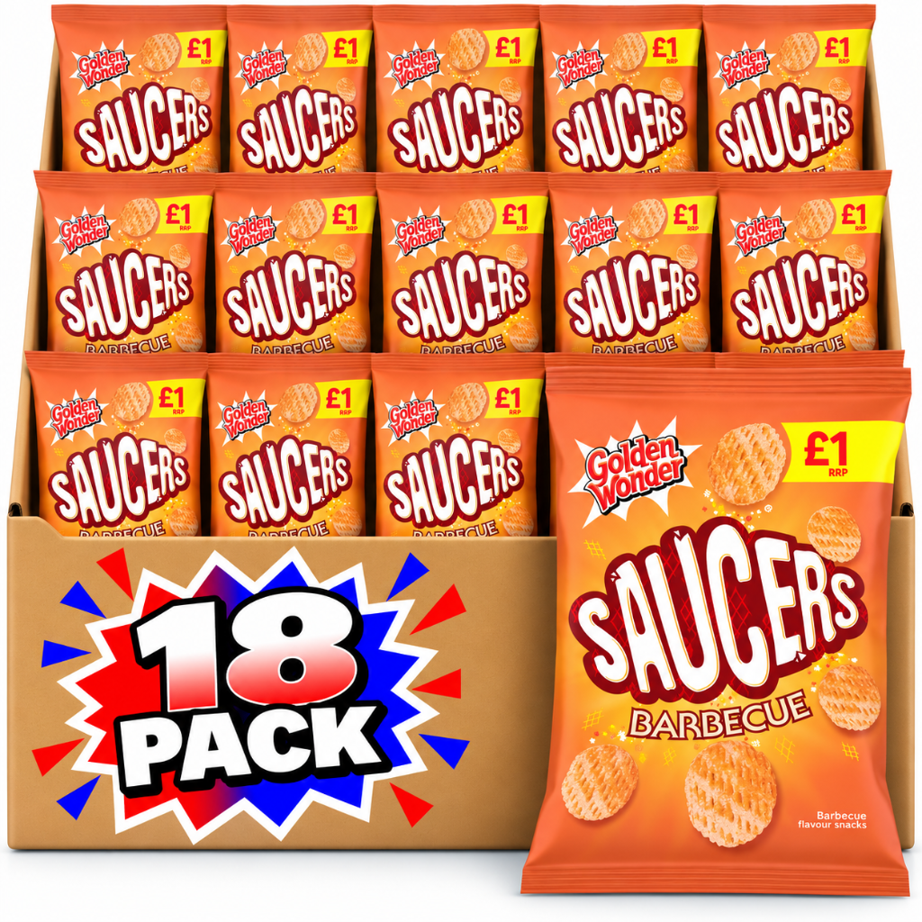 Golden Wonder Saucers Barbecue Flavour Snacks 40g 18 Pack