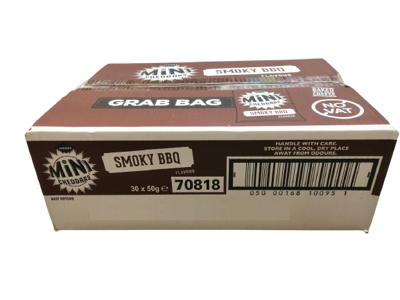 Jacob's Mini Cheddars Smoky BBQ Cheese Snacks 50g Full Box (30 Pack)