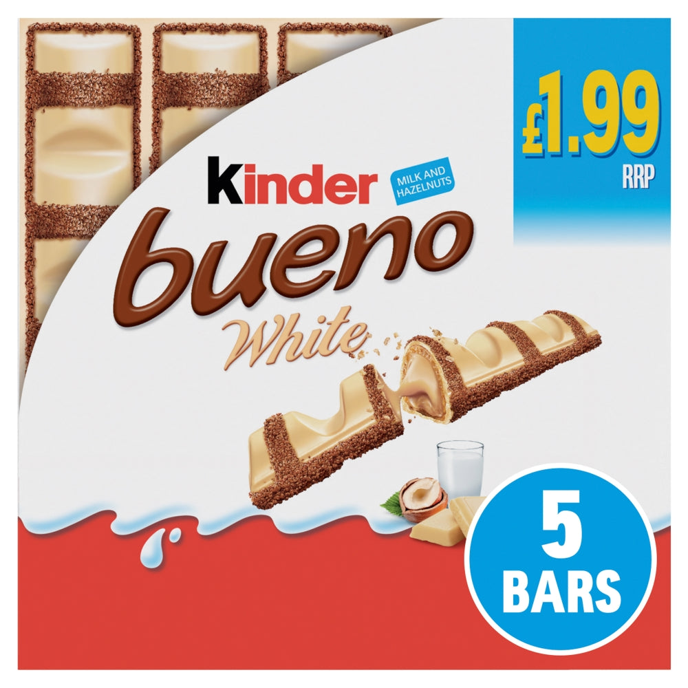Kinder Bueno White Milk & Hazelnuts 5 Pack Multipack 97.5g Β£1.99 PMP
