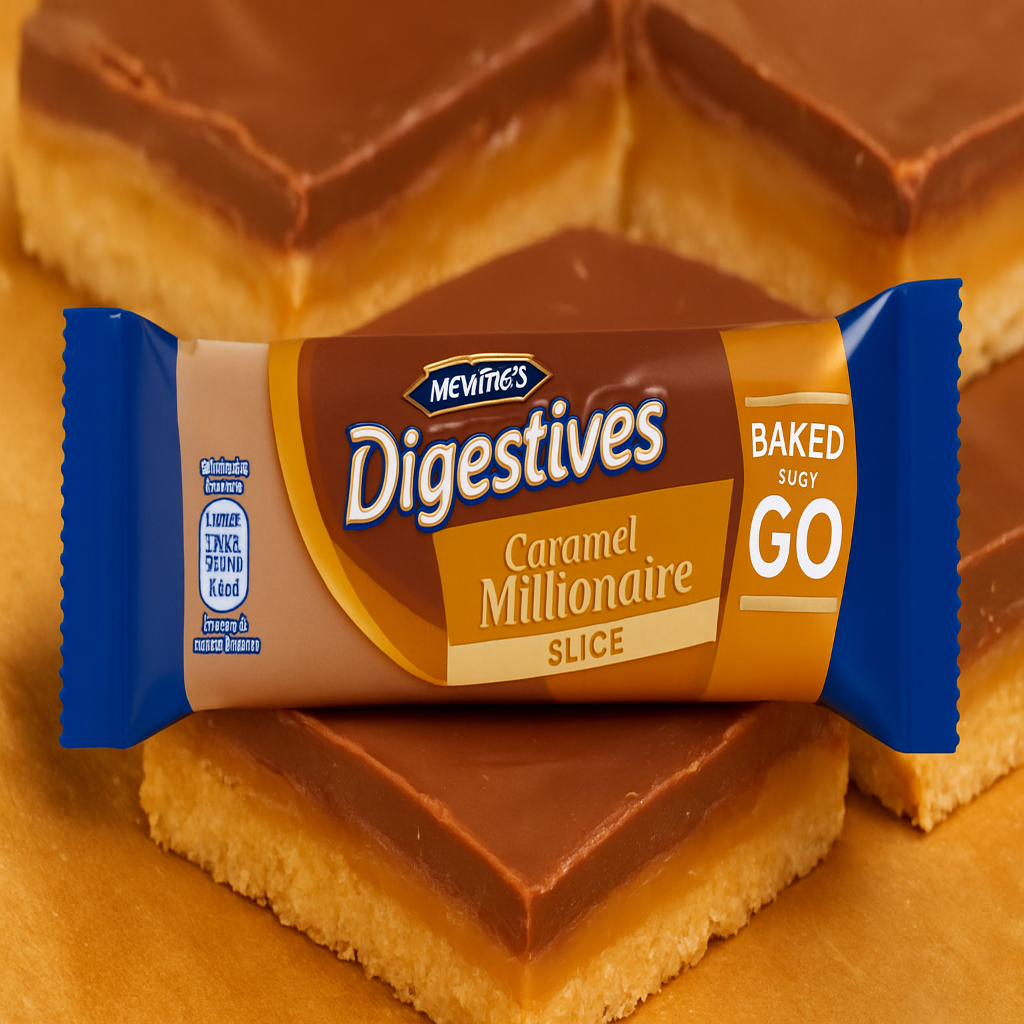 McVitie's Milk Chocolate Digestives Caramel Millionaire Slice Snack Bar Single 51.5g