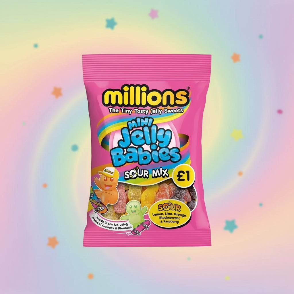 Millions Mini jelly Babies Sour Mix 100g