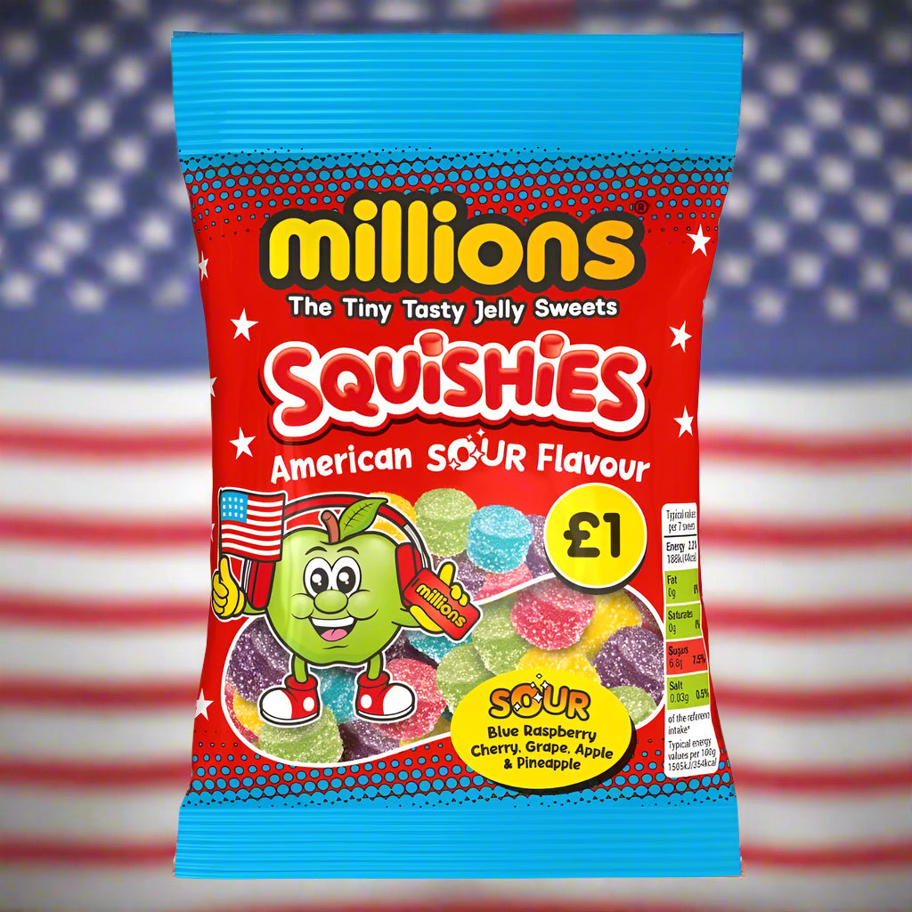 Millions Squishies American Sour Bag 100g £1 PMP