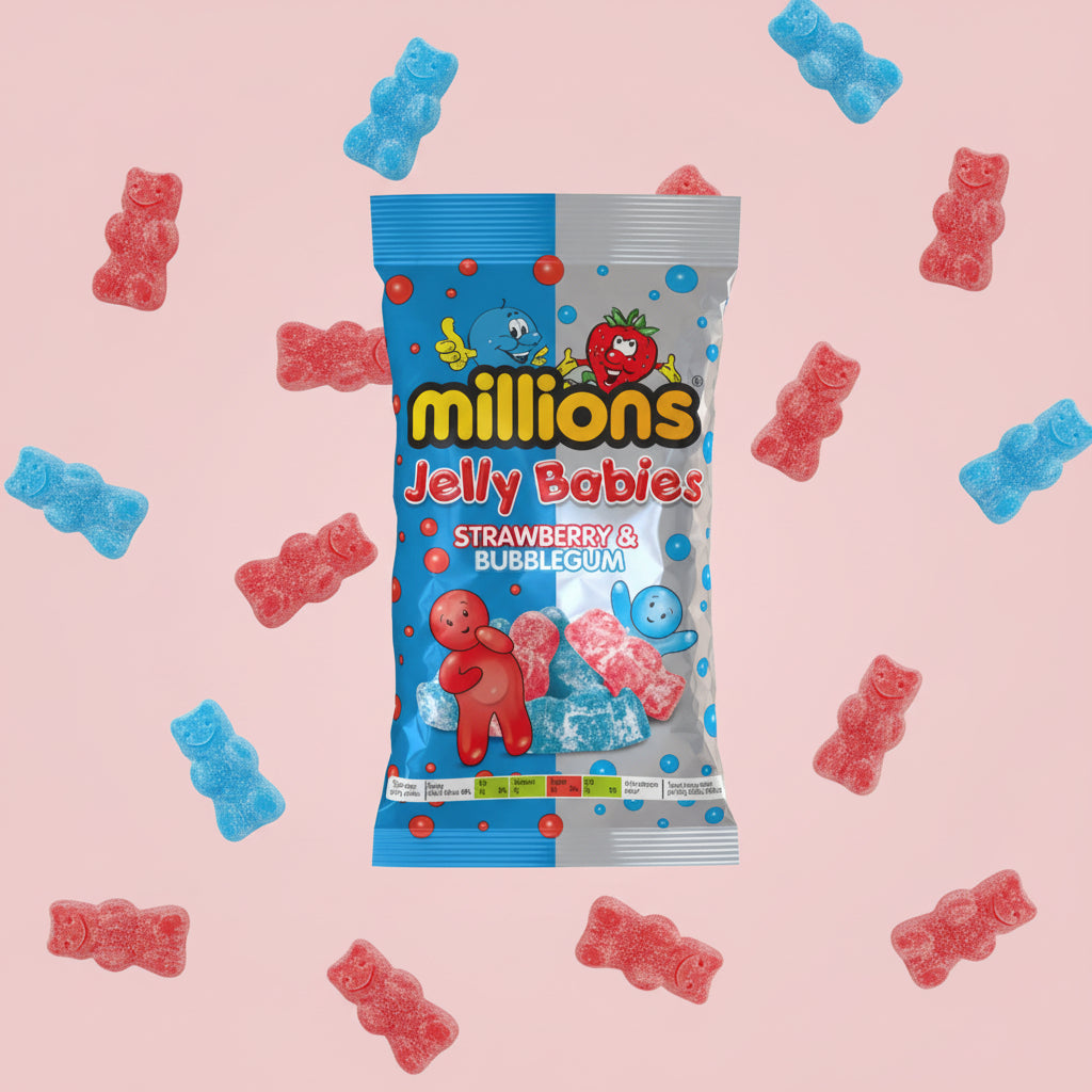 Millions Strawberry & Bubblegum Jelly Babies 150g