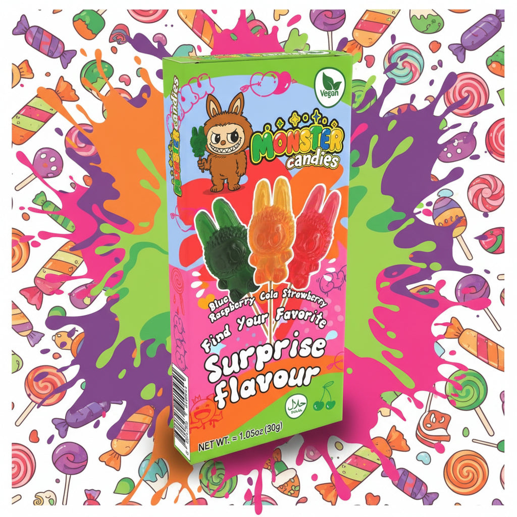 Monster Candies Surprise Flavour Lollipop 30g