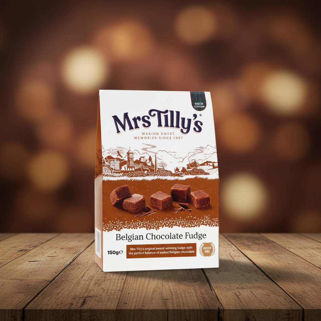 Mrs Tilly's Belgian Chocolate Scottish Fudge Box 150g