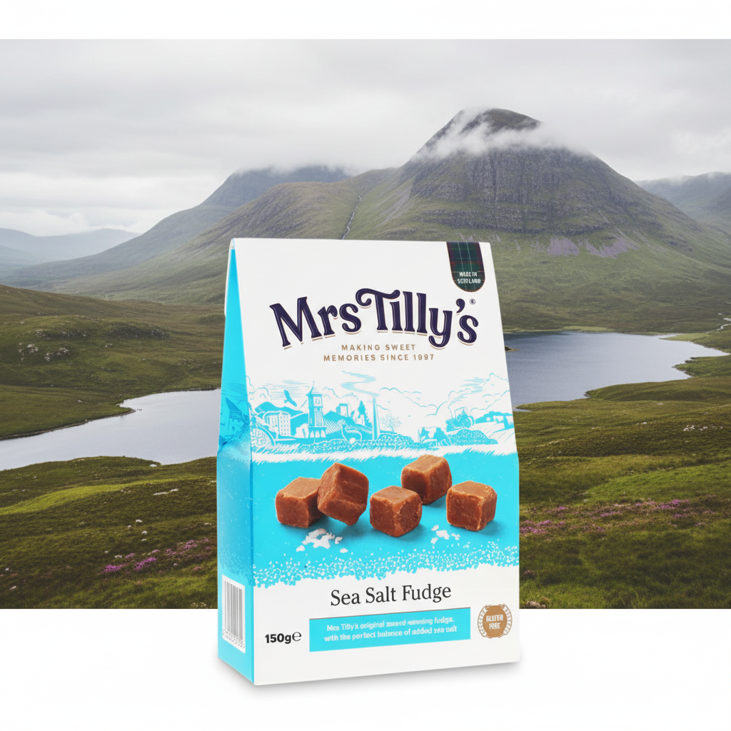 Mrs Tilly's Scottish Sea Salt Fudge Gift Box 150g