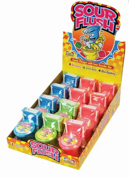 Sour Flush Candy Plunger with Sour Powder Dip 39g