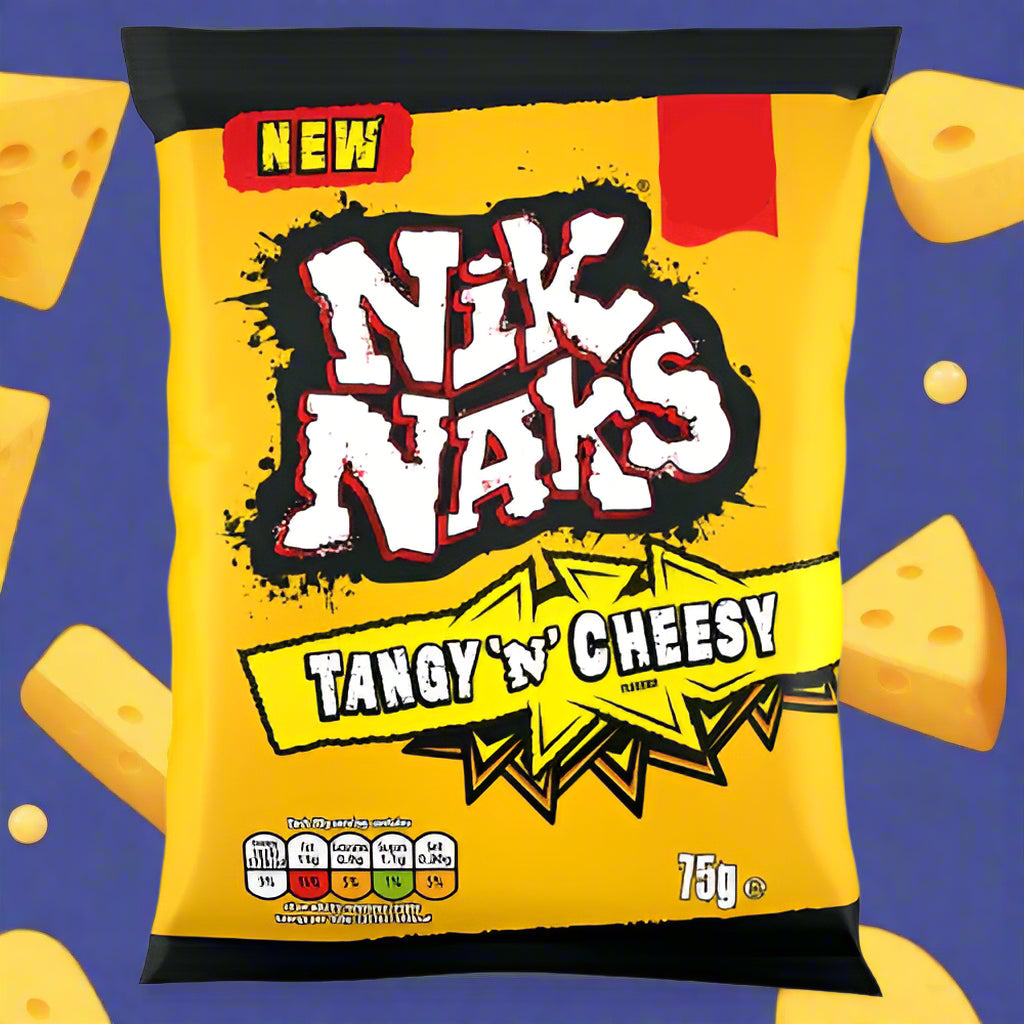 Nik Naks Tangy 'N' Cheesy Crisps 75g Β£1.25