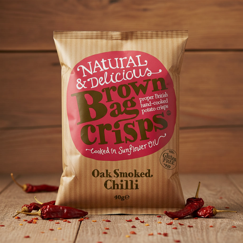 Brown Bag Crisps Oak Smoked Chilli Flavour Crisps 40g