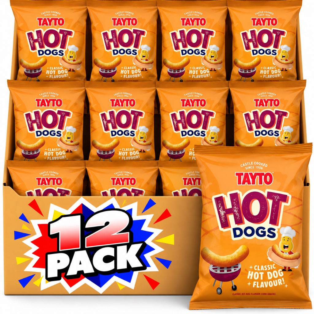 SPECIAL Tayto Classic Hot Dog Flavour Corn Snacks 65g BBE 28 NOV 2026 12 Pack