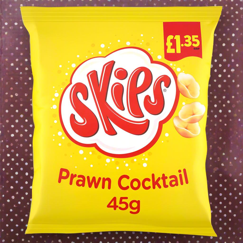 Skips Prawn Cocktail Crisps 45g Β£1.35 PMP Single Packet