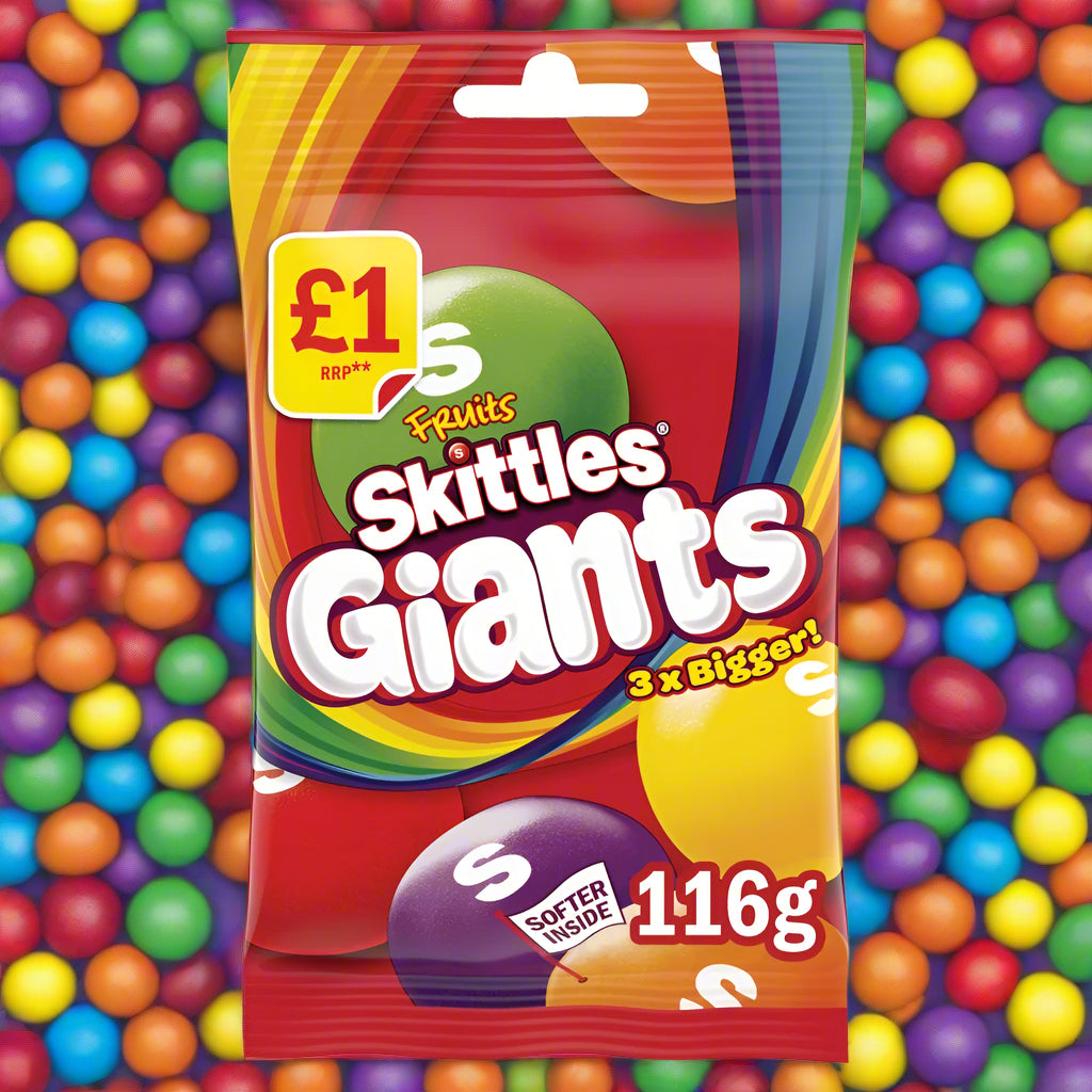 Skittles Giants Fruit Sweets Bag 116g