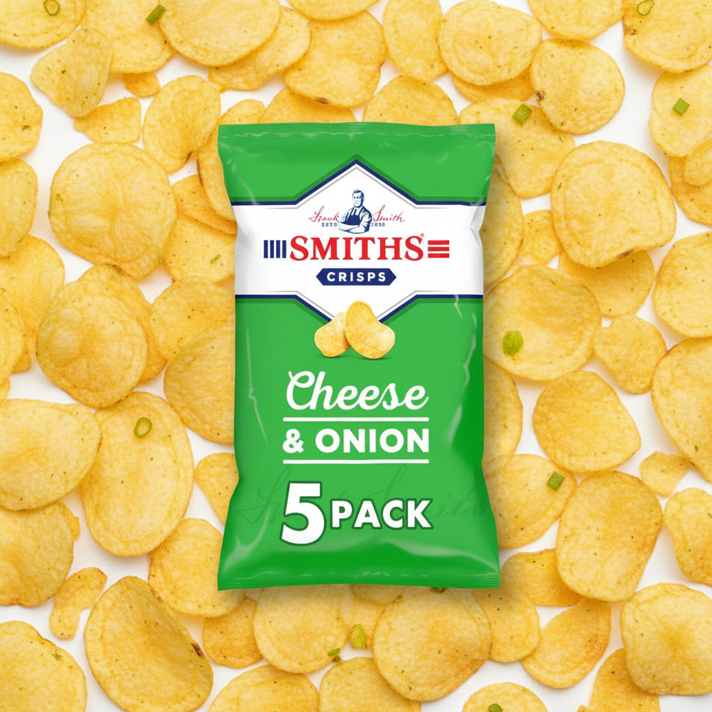 Smiths Cheese & Onion Crisps 5 Pack BBE JULY 2026