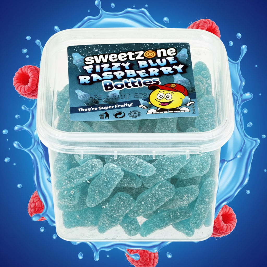 Sweetzone Fizzy Blue Raspberry Bottles 170g Tub