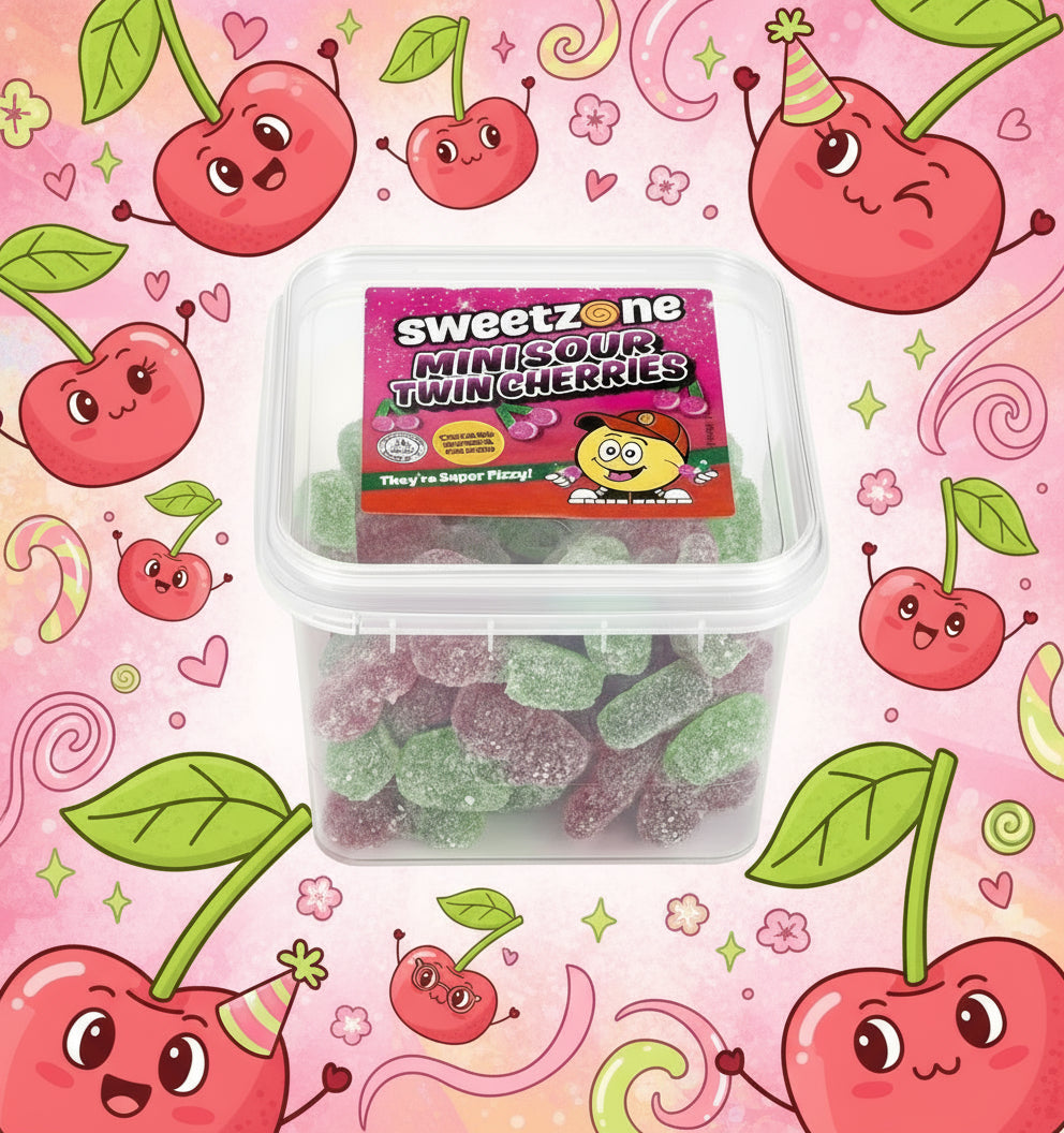 Sweetzone Mini Sour Twin Cherries 170g Tub