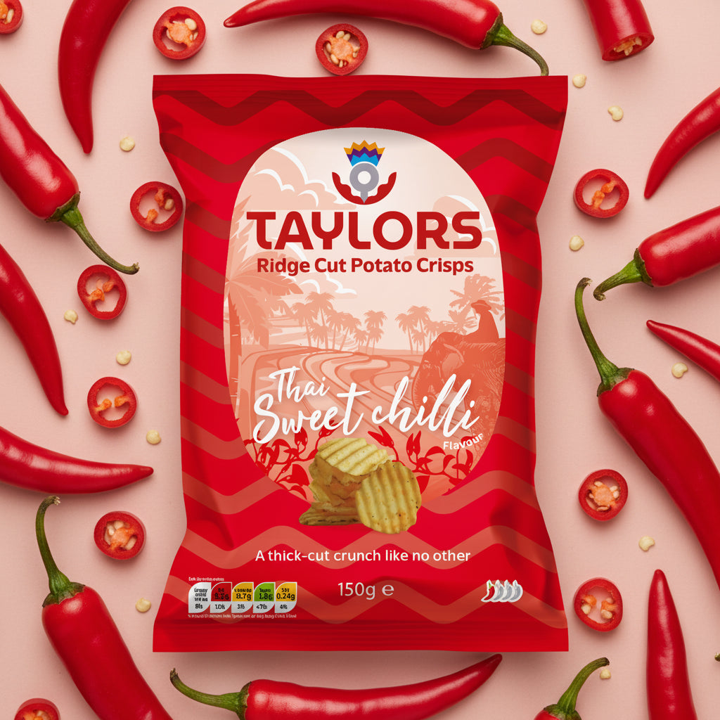 Taylors Thai Sweet Chilli Ridge Cut Potato Crisps 150g sharing bag
