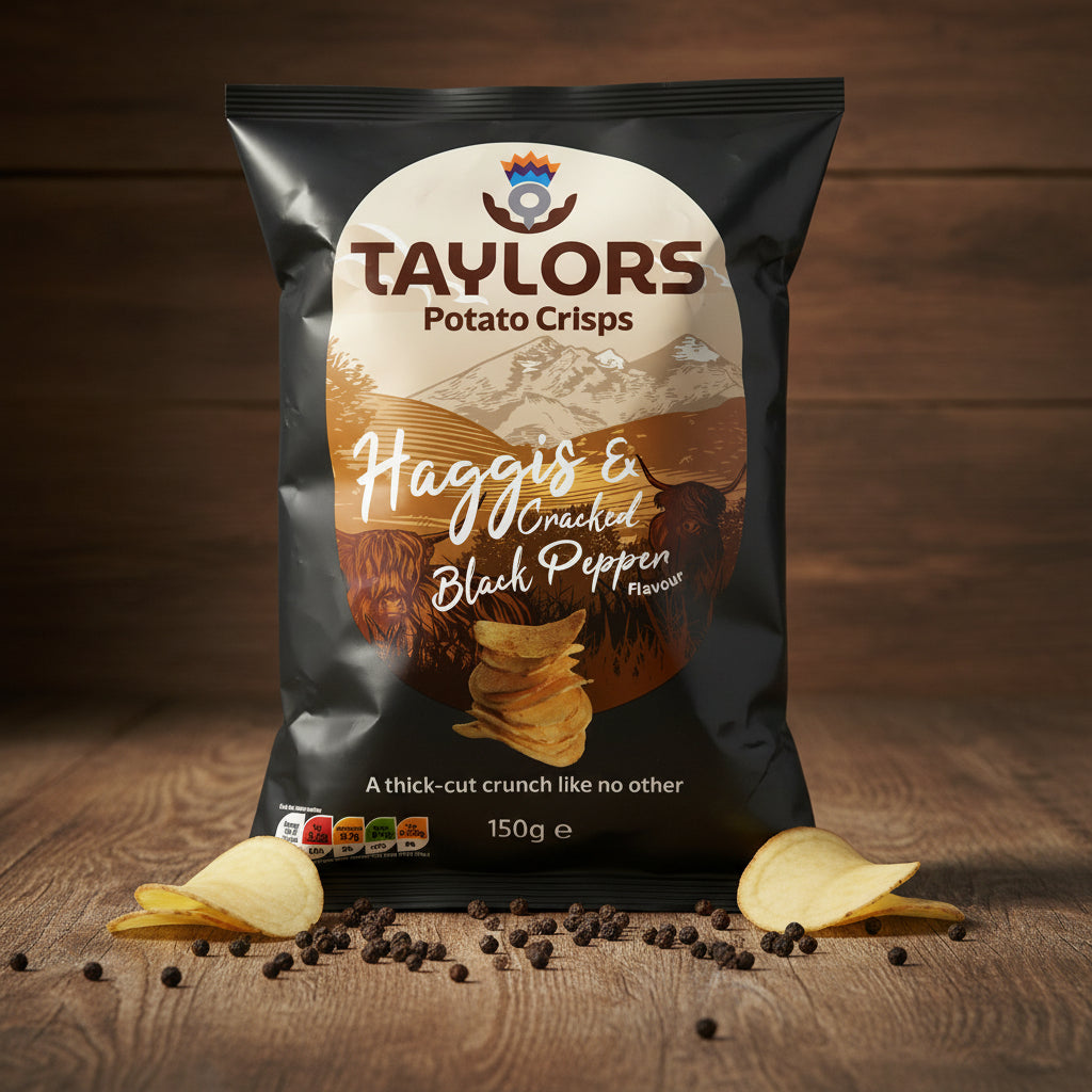 Taylors Haggis & Cracked Black Pepper Flavour Crisps 150g