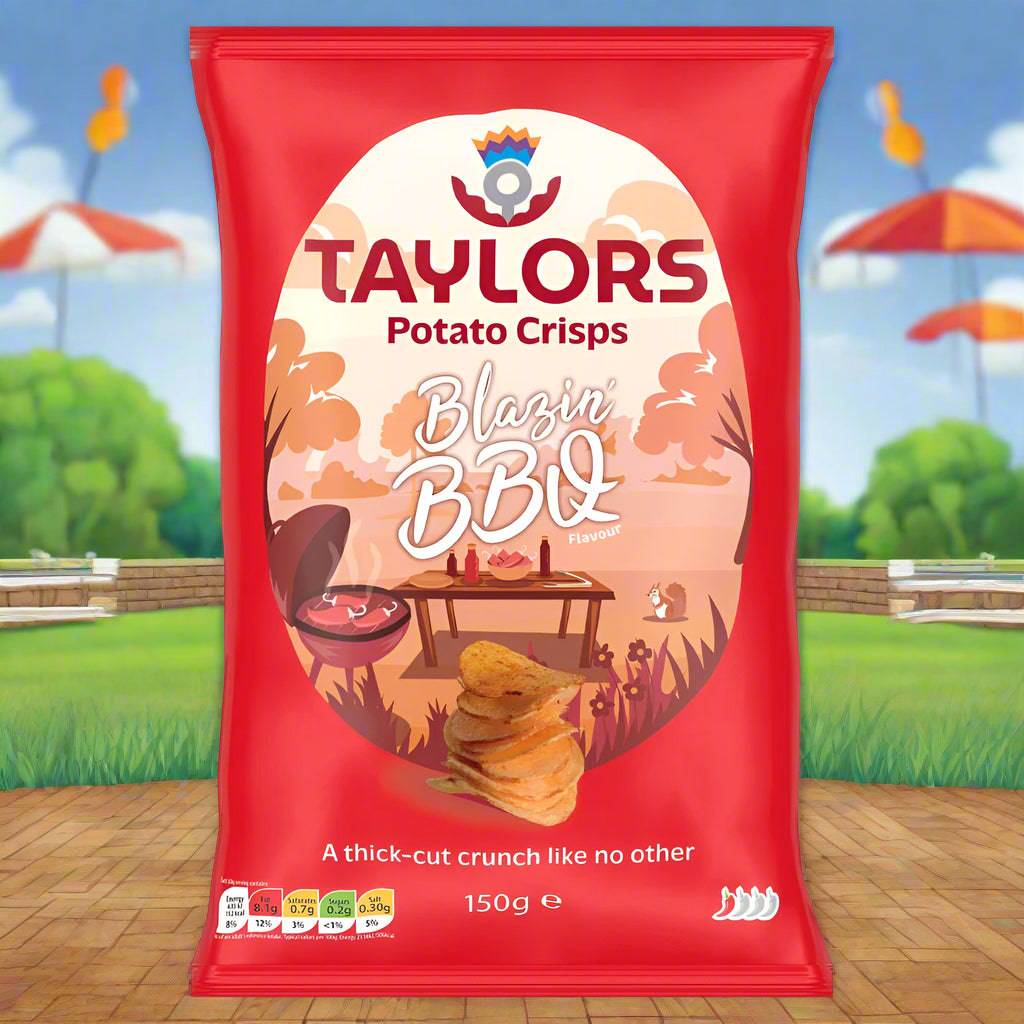 Taylors Blazing BBQ Straight Cut Potato Crisps 150g