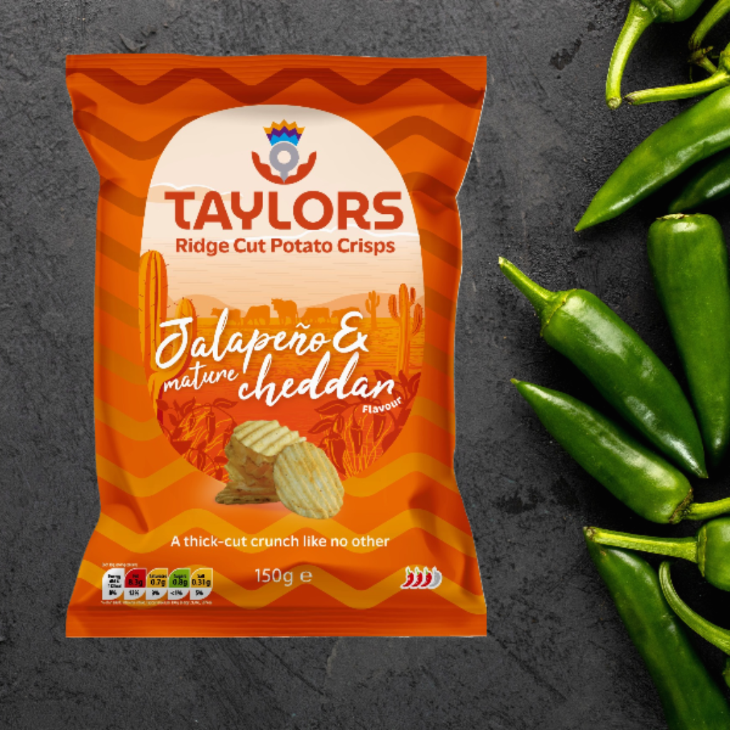 Taylors Jalapeño & Mature Cheddar Flavour Ridge Cut Crisps 150g