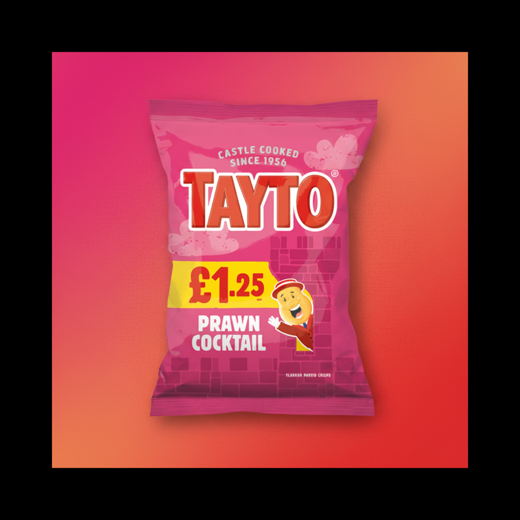 Tayto Prawn Cocktail Flavour Crisps 65g Bag £1.25