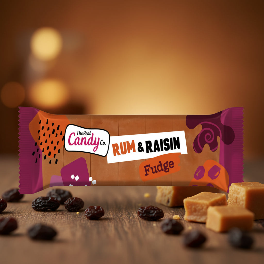 The Real Candy Co. Rum & Raisin Fudge Bar 130g