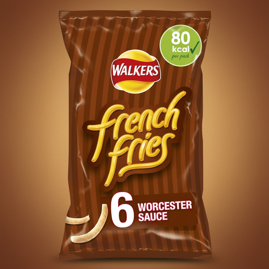 Walkers Worcester Sauce French Fries Multipack Crisps 6 x 18g BBE 25 JULY 2026